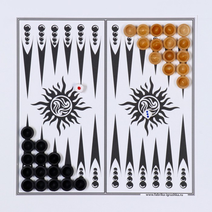 Настольная игра 3 в 1: шахматы, шашки, нарды, деревянные фигуры, доска 29.5 х 29.5 см - фото 2 - id-p199414514