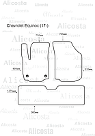 Ворсовые автоковрики Chevrolet Equinox (17-) Салон, Premium, Черный