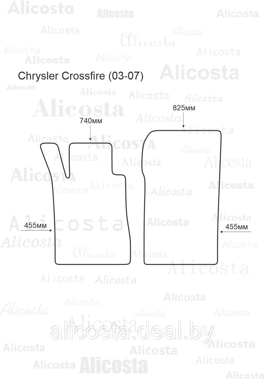 ЭВА автоковрики Chrysler Crossfire (03-07) Салон, Шестиугольник, Черный - фото 1 - id-p199180892