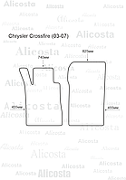 ЭВА автоковрики Chrysler Crossfire (03-07) Салон, Шестиугольник, Серый