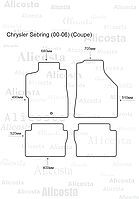 Ворсовые автоковрики Chrysler Sebring (00-06) (Coupe) Салон, Premium, Черный