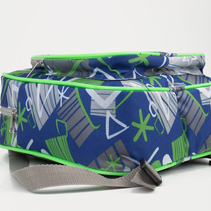 Рюкзак на молнии, наружный карман, цвет синий/зелёный - фото 3 - id-p199429800