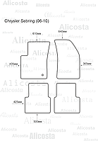 Ворсовые автоковрики Chrysler Sebring (06-10) Салон, Premium, Черный