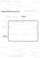 Ворсовый автоковрик Citroen C3 Aircross (17-) Багажник, Premium, Черный