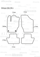 ЭВА автоковрики Citroen C4 (10-) Салон, Шестиугольник, Черный