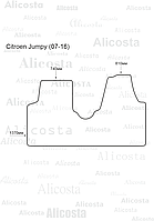 ЭВА автоковрик Citroen Jumpy (07-16), Шестиугольник, Черный