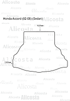 Ворсовый автоковрик Honda Accord (02-08) (Sedan) Багажник, Premium, Черный