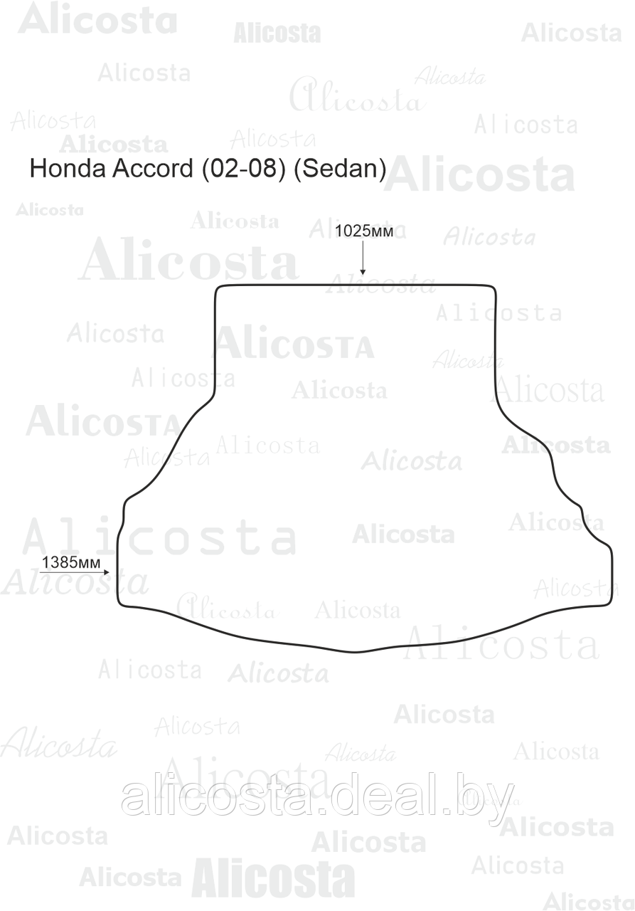 ЭВА автоковрик Honda Accord (02-08) (Sedan) Багажник, Шестиугольник, Черный - фото 1 - id-p199183945