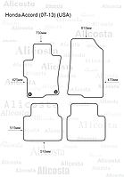 ЭВА автоковрики Honda Accord (07-13) (USA) Салон, Шестиугольник, Черный