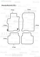 ЭВА автоковрики Honda Accord (12-) Салон, Шестиугольник, Черный