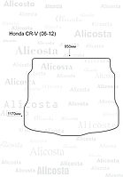 Ворсовый автоковрик Honda CR-V (06-12) Багажник, Premium, Бежевый