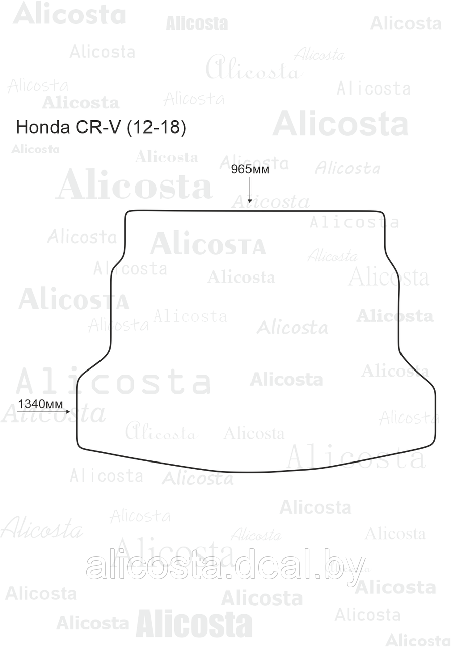 Ворсовый автоковрик Honda CR-V (12-18) Багажник, Standart, Черный - фото 1 - id-p199184158