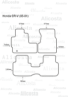 Ворсовые автоковрики Honda CR-V (95-01) Салон, Premium, Черный