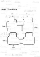 ЭВА автоковрики Honda CR-V (95-01) Салон, Шестиугольник, Серый