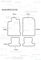 Ворсовые автоковрики Honda CR-Z (10-16) Салон, Standart, Серый