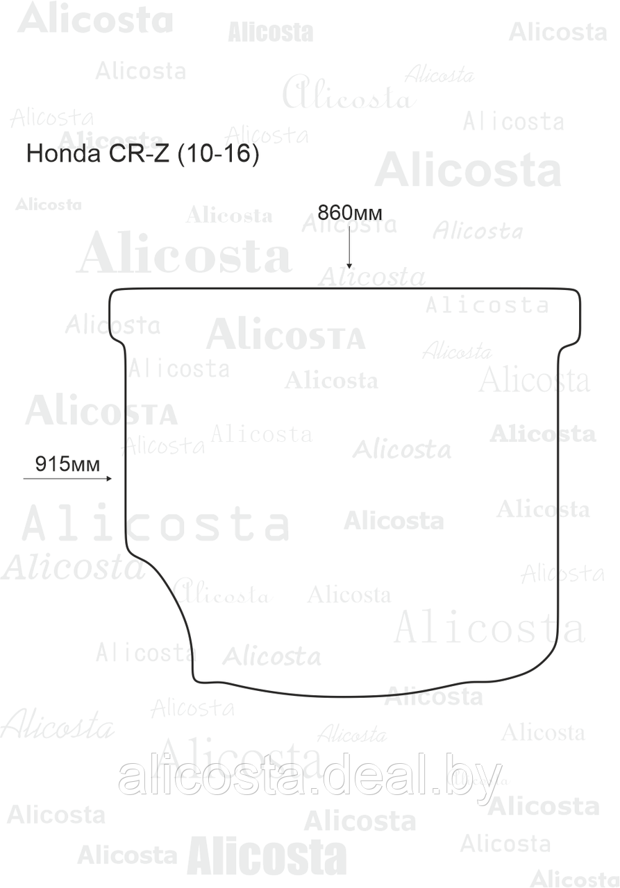 Ворсовый автоковрик Honda CR-Z (10-16) Багажник, Standart, Черный - фото 1 - id-p199184194