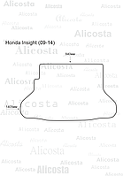 Ворсовый автоковрик Honda Insight (09-14) Багажник, Standart, Черный