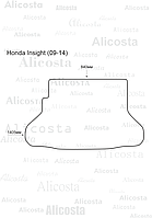 ЭВА автоковрик Honda Insight (09-14) Багажник, Ромб, Черный