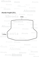 ЭВА автоковрик Honda Insight (18-) Багажник, Шестиугольник, Черный