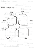 Ворсовые автоковрики Honda Jazz (08-14) Салон, Premium, Черный