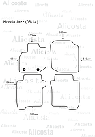 Ворсовые автоковрики Honda Jazz (08-14) Салон, Standart, Черный