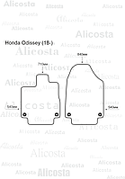 ЭВА автоковрики Honda Odyssey (18-) Салон, Шестиугольник, Черный