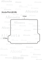 ЭВА автоковрик Honda Pilot (02-08) Багажник, Шестиугольник, Черный