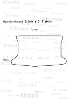 ЭВА автоковрик Hyundai Accent (Solaris) (10-17) (Htb) Багажник, Шестиугольник, Черный