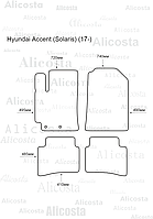 ЭВА автоковрики Hyundai Accent (Solaris) (17-) Салон, Ромб, Черный