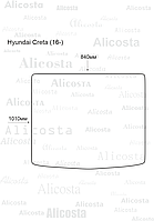 ЭВА автоковрик Hyundai Creta (16-) Багажник, Шестиугольник, Черный