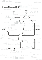 ЭВА автоковрики Hyundai Elantra (00-10) Салон, Ромб, Черный