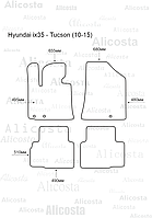 Ворсовые автоковрики Hyundai ix35 - Tucson (10-15) Салон, Premium, Черный