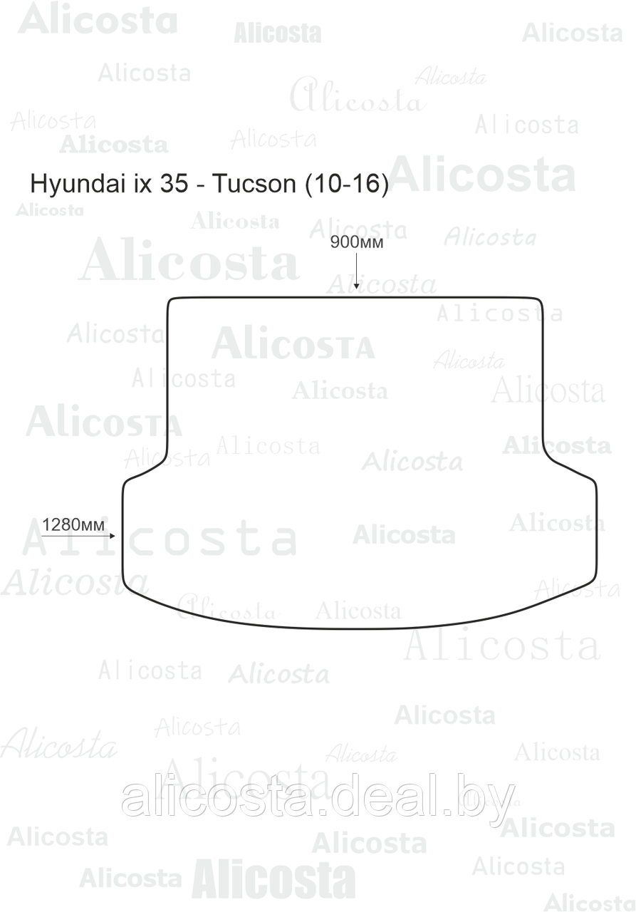 ЭВА автоковрик Hyundai ix35 - Tucson (10-16) Багажник, Шестиугольник, Черный - фото 1 - id-p199186381