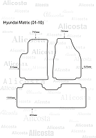 ЭВА автоковрики Hyundai Matrix (01-10) Салон, Шестиугольник, Черный