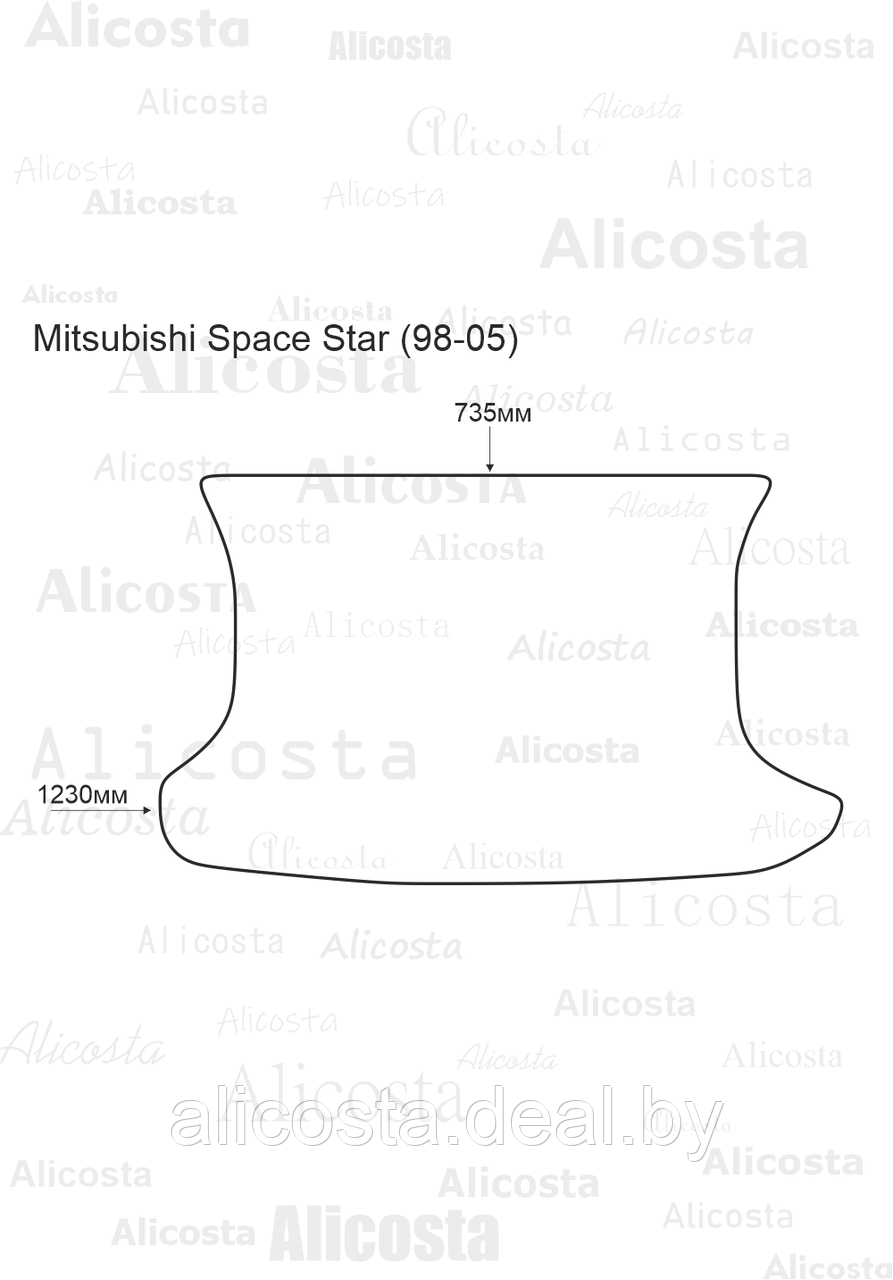 Ворсовый автоковрик Mitsubishi Space Star (98-05) Багажник, Premium, Черный - фото 1 - id-p199191140