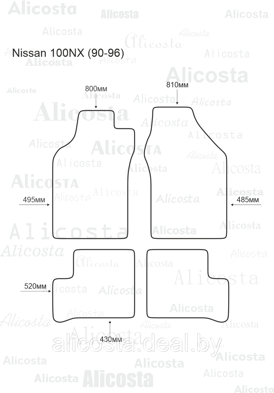 ЭВА автоковрики Nissan 100NX (90-96) Салон, Ромб, Черный - фото 1 - id-p199191164