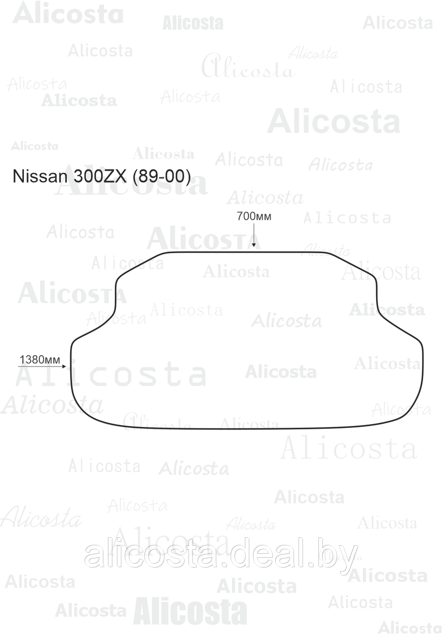 Ворсовый автоковрик Nissan 300ZX (89-00) Багажник, Premium, Черный - фото 1 - id-p199191203