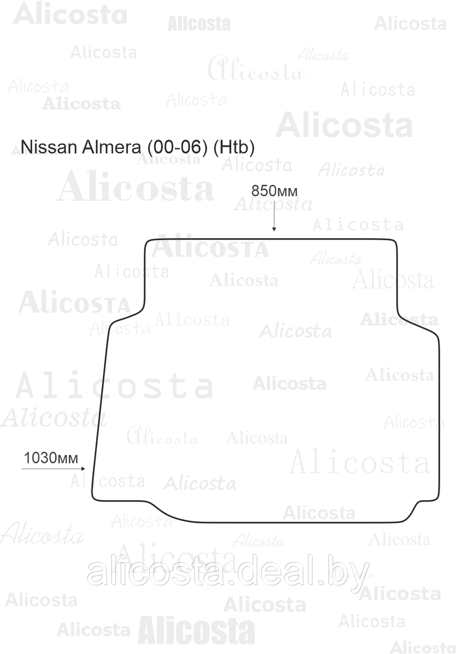 Ворсовый автоковрик Nissan Almera (00-06) (Htb) Багажник, Premium, Черный - фото 1 - id-p199191239