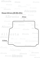 Ворсовый автоковрик Nissan Almera (00-06) (Htb) Багажник, Premium, Бежевый