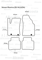ЭВА автоковрики Nissan Maxima (08-14) (USA) Салон, Ромб, Черный
