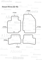 ЭВА автоковрики Nissan Micra (02-10) Салон, Шестиугольник, Черный