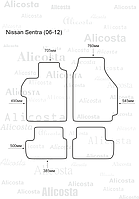 Ворсовые автоковрики Nissan Sentra (06-12) Салон, Premium, Черный