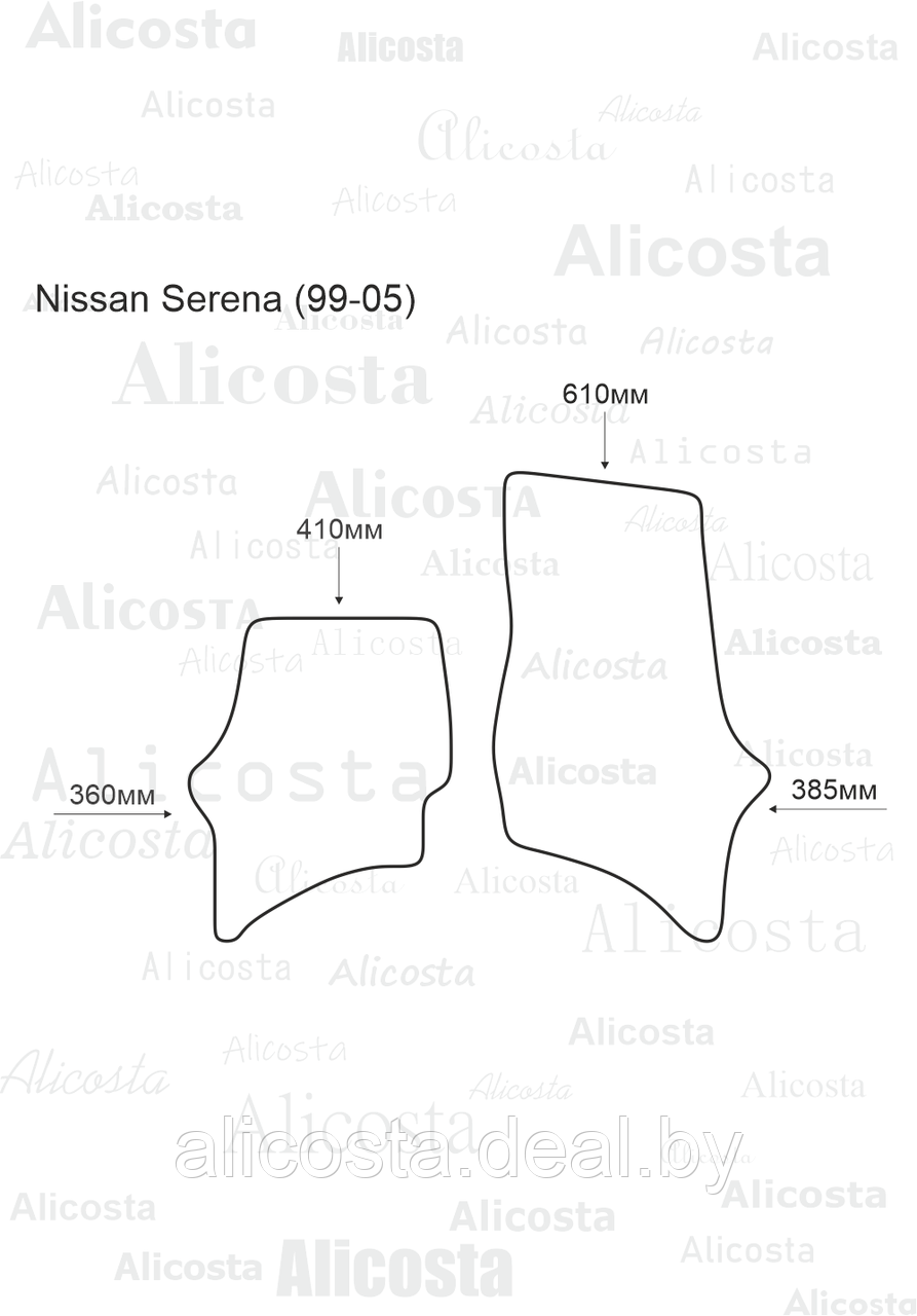 Ворсовые автоковрики Nissan Serena (99-05) Салон, Premium, Черный - фото 1 - id-p199191791