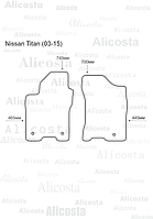 Ворсовые автоковрики Nissan Titan (03-15) Салон, Premium, Черный