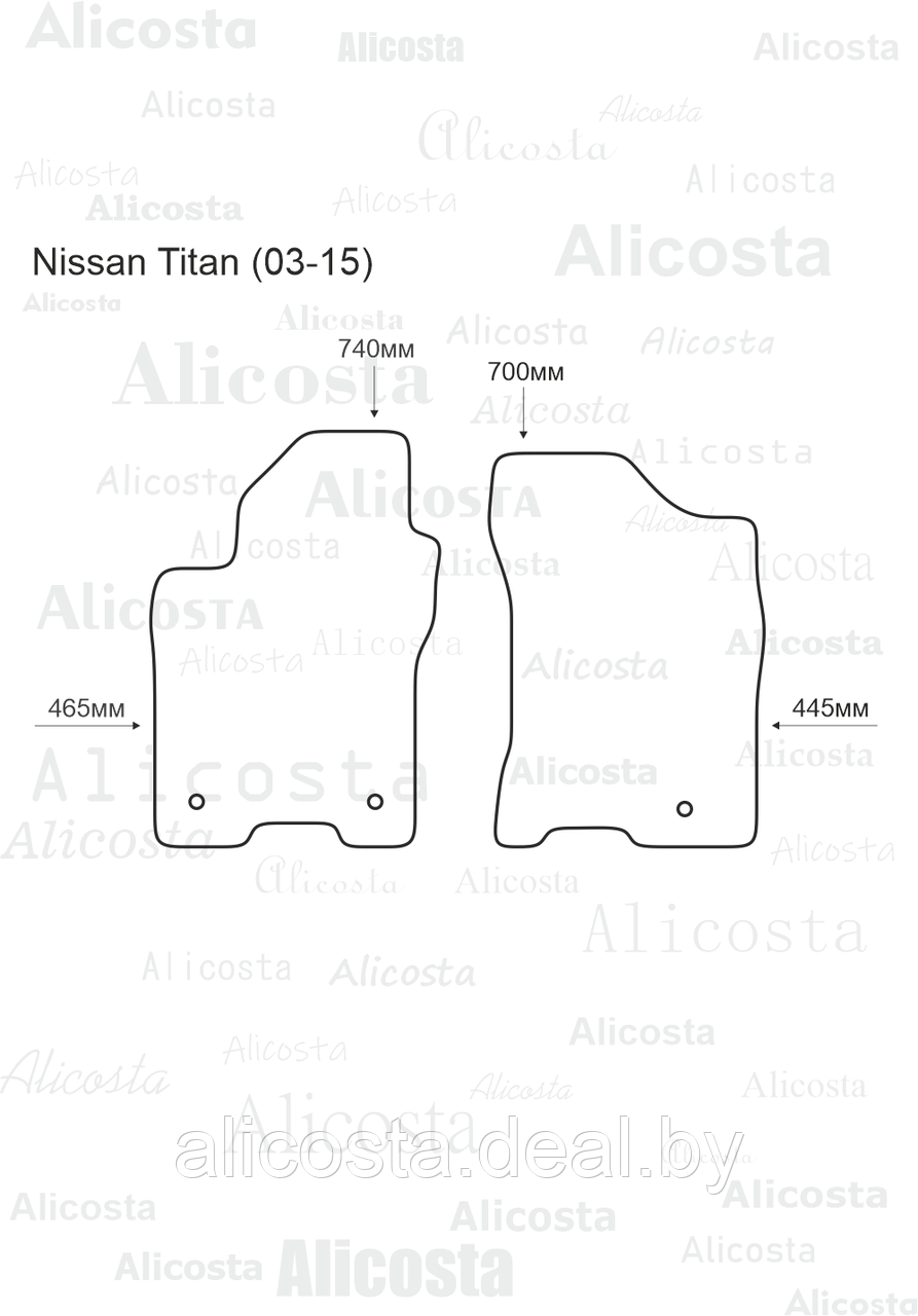 Ворсовые автоковрики Nissan Titan (03-15) Салон, Standart, Черный - фото 1 - id-p199191893