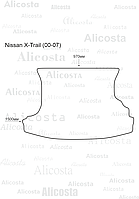 ЭВА автоковрик Nissan X-Trail (00-07) Багажник, Шестиугольник, Серый