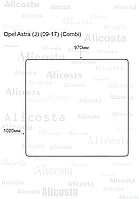 ЭВА автоковрик Opel Astra (J) (09-17) (Combi) Багажник, Шестиугольник, Черный