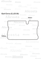 Ворсовый автоковрик Opel Corsa (C) (00-06) Багажник, Premium, Черный