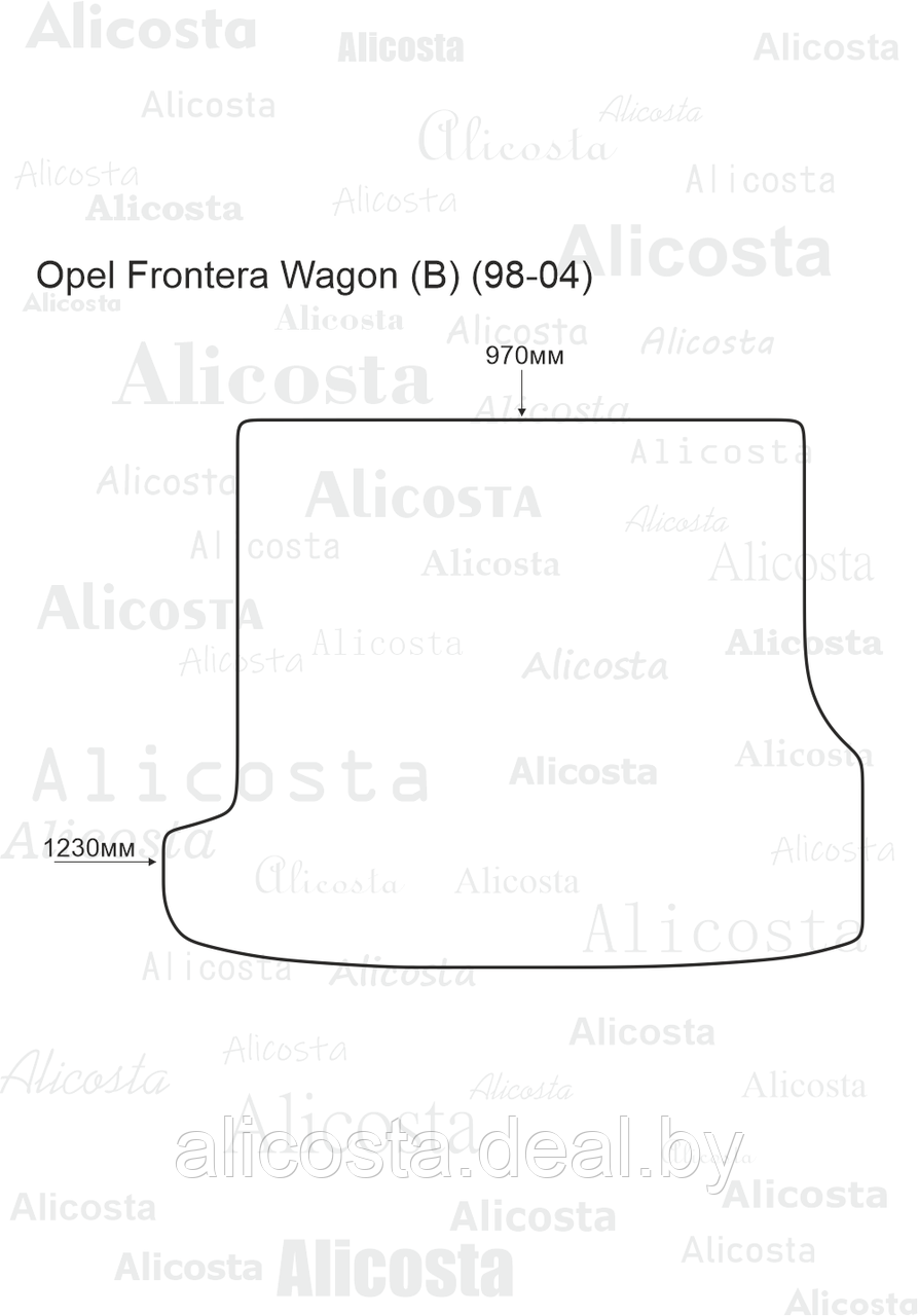ЭВА автоковрик Opel Frontera Wagon (B) (98-04) Багажник, Шестиугольник, Черный - фото 1 - id-p199192212