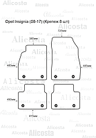 Ворсовые автоковрики Opel Insignia (08-17) (крепеж 8шт) Салон, Standart, Черный